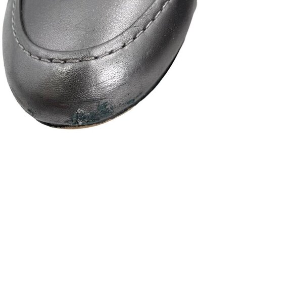 Talbots Gunmetal Leather Knot Slip On Loafers Flats Womens Size 8.5 Classic - Picture 6 of 9